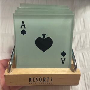 Set of 4 Ace Glass Coasters